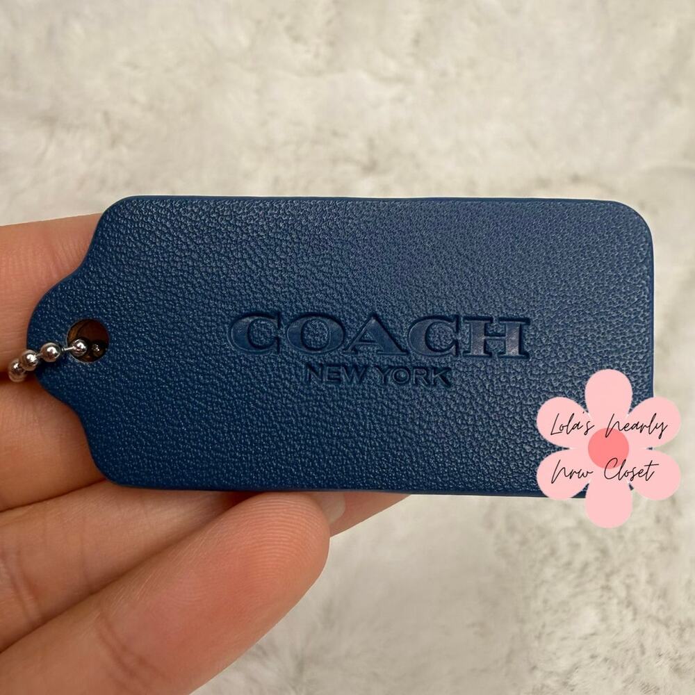 2" COACH Blue Fob Bag Charm Hang tag Hangtag